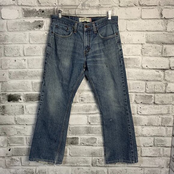 Levi's 527 Low Boot Cut Distressed Denim Jeans - Picture 1 of 16